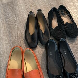 Stylish Black and Orange Women's Loafers